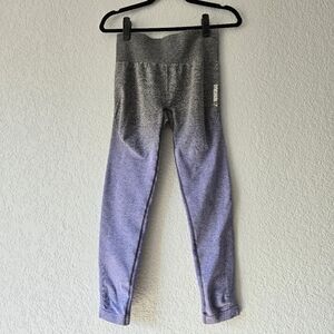 Gymshark S Ombre Seamless Leggings‎ Purple and Grey Full Length